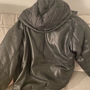 ASOS faux leather quilted bomber jacket